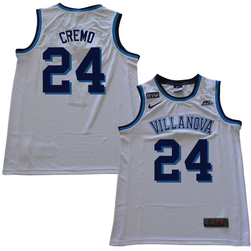 2018 Men #24 Joe Cremo Villanova Wildcats College Basketball Jerseys Sale-White - Click Image to Close